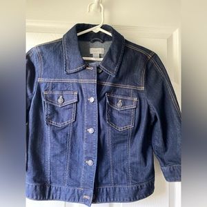 Loft jean cropped jacket size with 3/4 sleeves, small